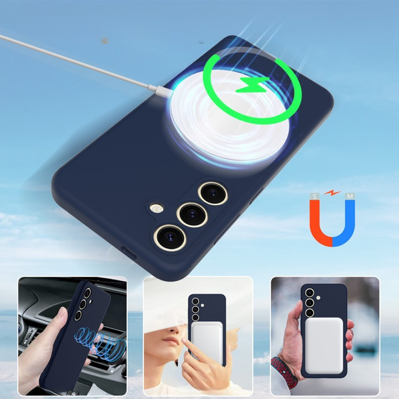 Case for Samsung Galaxy S24 FE, Silicone MagSafe, dark blue