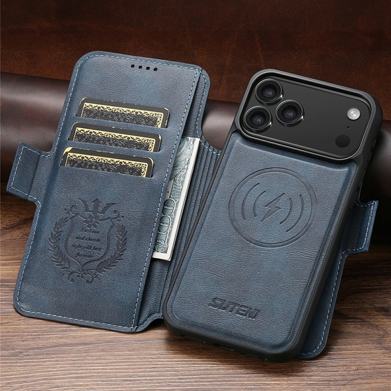 2-in-1 flip case for iPhone 17 Pro, SUTENI, for MagSafe, blue