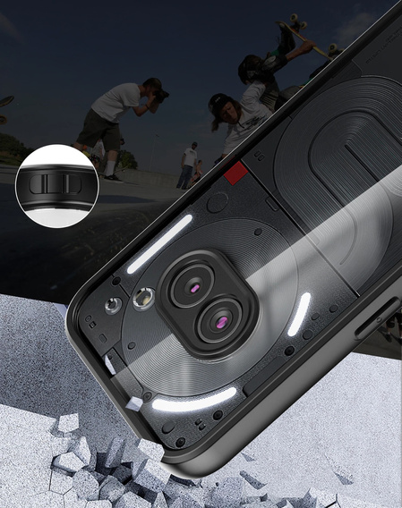 Case for Nothing Phone 2a, Fusion Hybrid, with camera protection, transparent / black