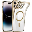 Case for iPhone 14 Pro, Electro MagSafe, gold + Screen Glass