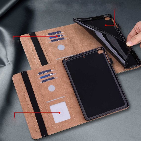 Case for Lenovo Tab M10 Plus 10.6 Gen 3 TB-125F TB-128F, Classic, with space for stylus, green