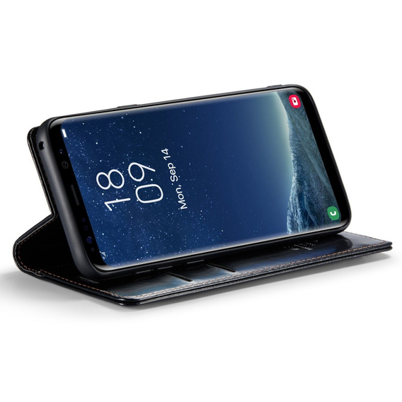 CASEME flip case for Samsung Galaxy S8, Waxy Textublack, black