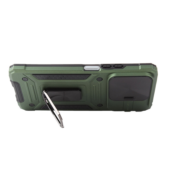Armored Case for Xiaomi Redmi Note 13 5G, CamShield Slide, green + Tempered Glass 9H