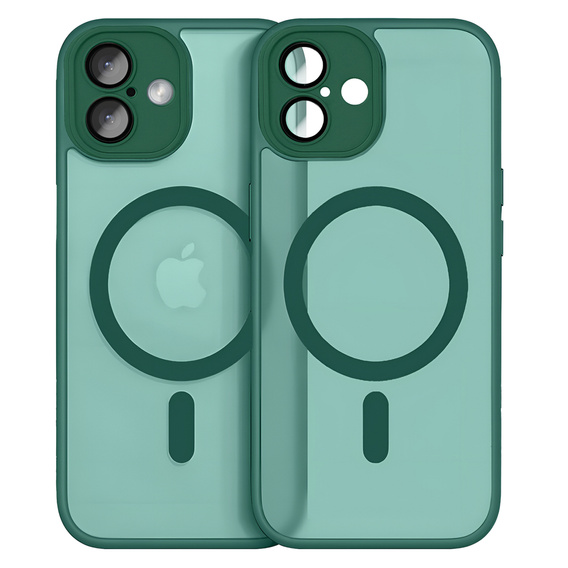 Case for iPhone 16 Plus, for MagSafe, ERBORD Matt Case, green + Screen Glass