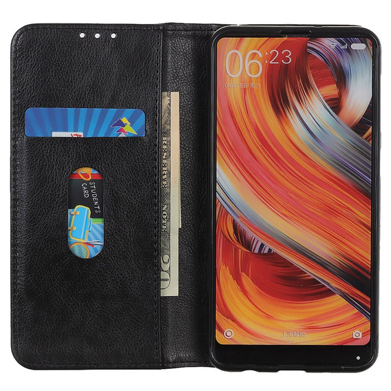 Case for Sony Xperia 10 V, Wallet Litchi Leather, black