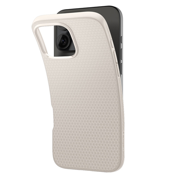 Spigen case for iPhone 16 Pro, Liquid Air, titanium + 9H Tempered Glass