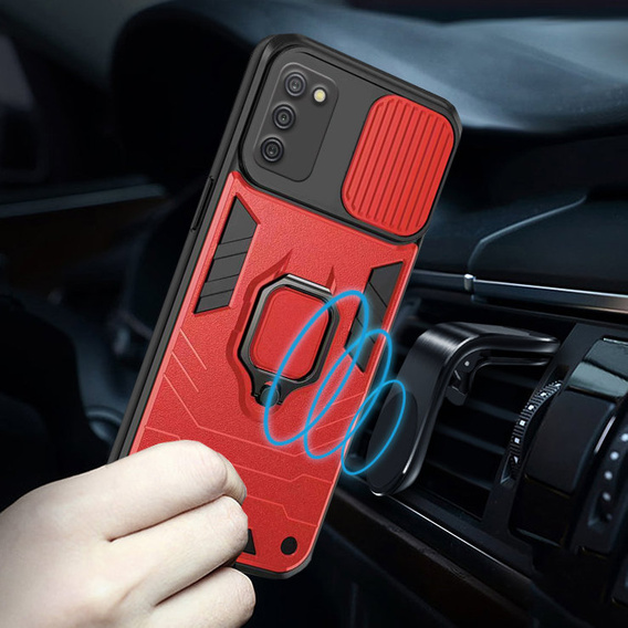 Case for Samsung Galaxy A03s, KickStand Camera Lens, blue