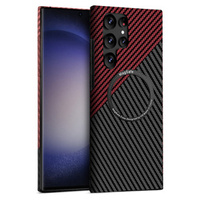 Case for Samsung Galaxy S23 Ultra, Magsafe Slim Carbon, black / red
