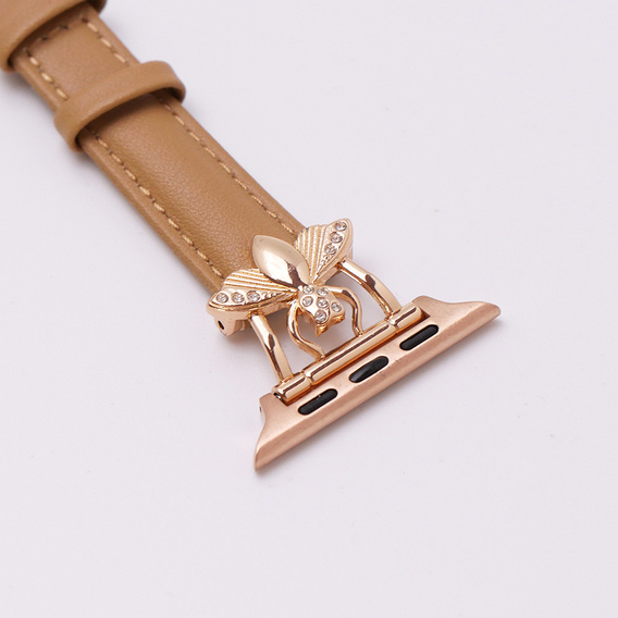 Leather Strap for Apple Watch 1/2/3/4/5/6/7/8/SE/Ultra 42/44/45/49mm, Beige