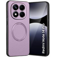 Case for Xiaomi Redmi Note 14 Pro 5G, Leather Hybrid MagSafe, purple