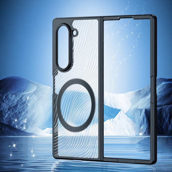 DuxDucis case for Samsung Galaxy Z Fold6 5G, Aimo case, for MagSafe, transparent / black