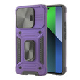 Armored Case for Xiaomi Redmi Note 13 Pro 5G, CamShield Slide, purple + Tempered Glass 9H