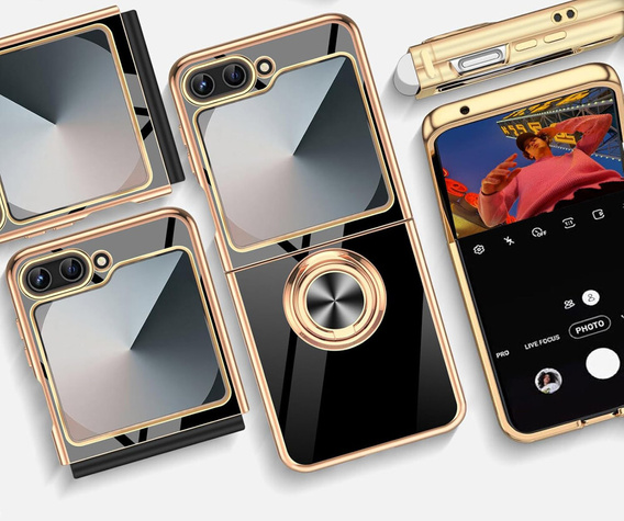 Case for Samsung Galaxy Z Flip7 FE / Z Flip6, Electro Ring, black
