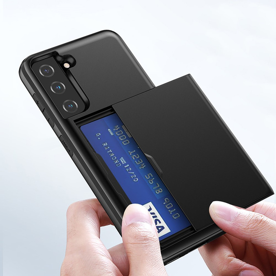 Case for Samsung Galaxy S21 FE, Sliding Card Holder, black