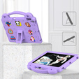 Children's case for iPad 10.2" 2021/2020/2019 (9/8/7 gen.) / Air 10.5" 2019 (3 gen.), Cute Patterns, with stand, purple