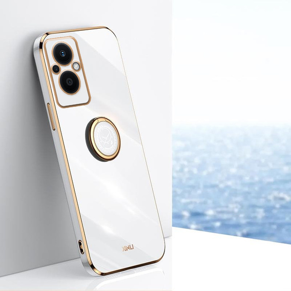 Case for Oppo Reno7 Lite, Electro Ring, white