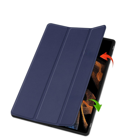 Case for Samsung Galaxy Tab S10 Ultra, Smartcase with stylus space, dark blue