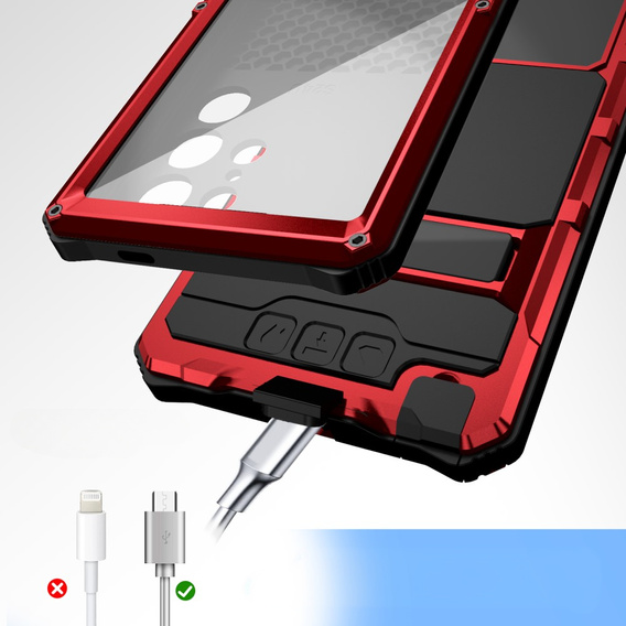 Armored case for Samsung Galaxy S25 Ultra, R-JUST, red
