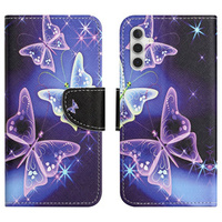 Flip case for Samsung Galaxy M15 5G, Wallet, Sparkling Butterflies