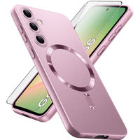 Case for Samsung Galaxy A56, ColorMag, for MagSafe, pink + 9H tempered glass