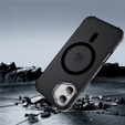 Matt Case for iPhone 17, armoured, for MagSafe, smoked with black sides