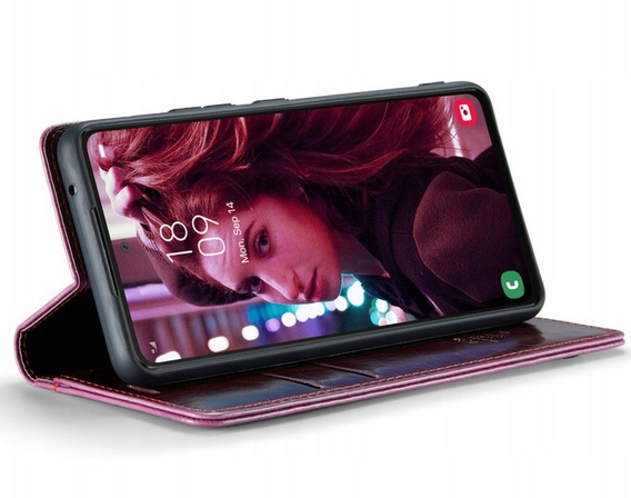 CASEME flip case for Samsung Galaxy A53 5G, Waxy Textumaroon, maroon