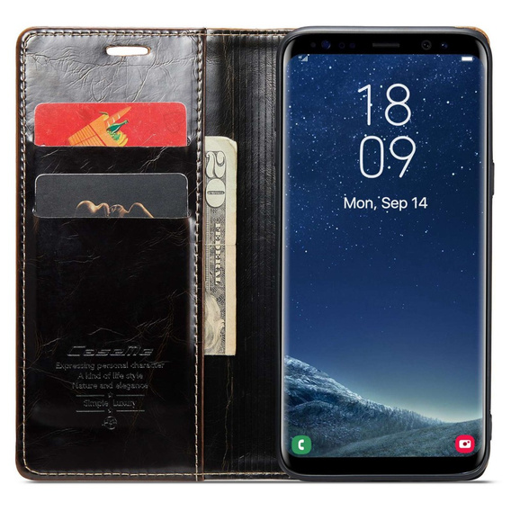 CASEME flip case for Samsung Galaxy S8+ Plus, Waxy Textucoffee, coffee