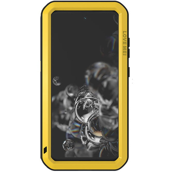 Love Mei Case for Samsung Galaxy S21 FE, armored with glass, yellow