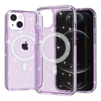 Case for iPhone 14, Dropproof MagSafe Glitter, purple