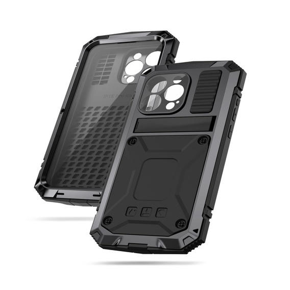 Case for iPhone 15 Pro Max, R-JUST, armoured, black