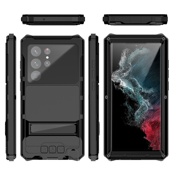 Case for Samsung Galaxy S22 Ultra, R-JUST, armoured, black