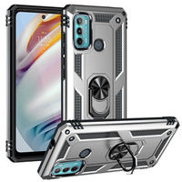 Armor Case for Motorola Moto G60, Nox Case Ring, silver