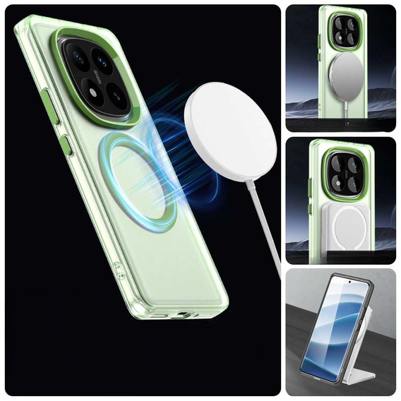 Case for Xiaomi Redmi Note 14 Pro 5G / Poco X7 5G, Fusion Hybrid, for MagSafe, green