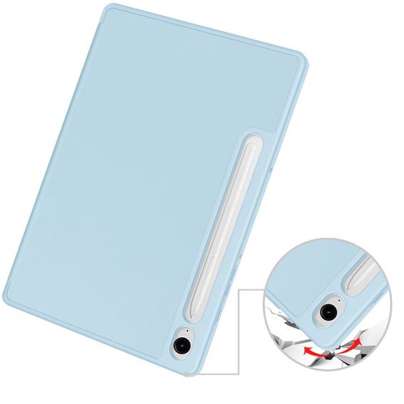 Case for Samsung Galaxy Tab S10 FE+ Plus, Smartcase with stylus space, blue