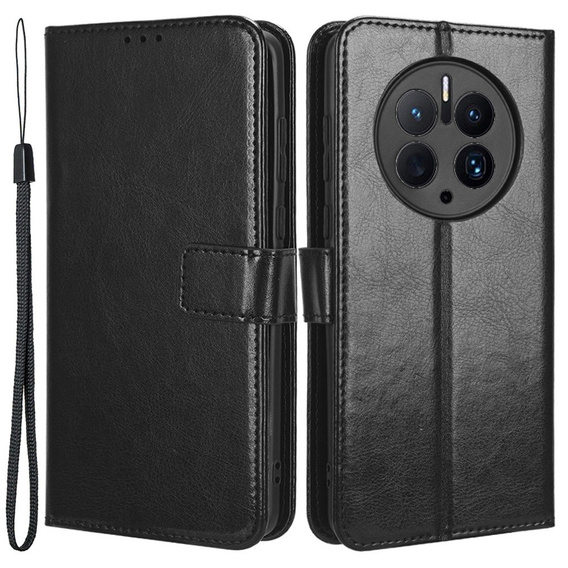 Flip case for Huawei Mate 50 Pro 4G, Crazy Horse Wallet, black