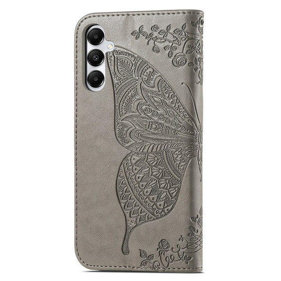 Flip case for Samsung Galaxy A05s, Butterfly, grey