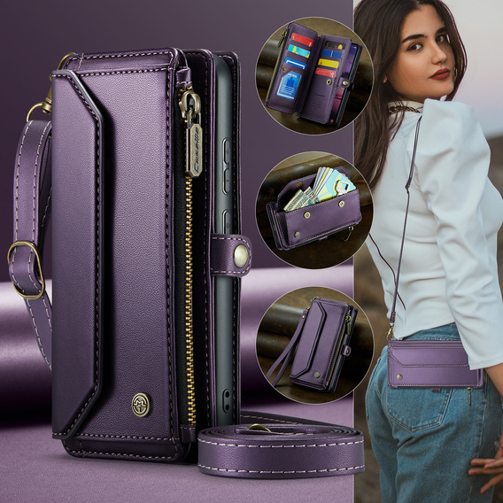 CASEME RFID Leather Wallet Case for Samsung Galaxy S26, purple