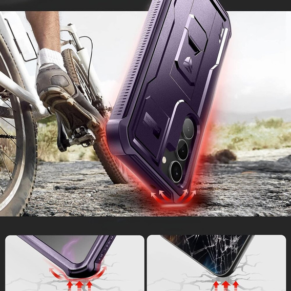 Armored case for Samsung Galaxy S23 Plus, Dexnor Full Body (Two Frames), purple