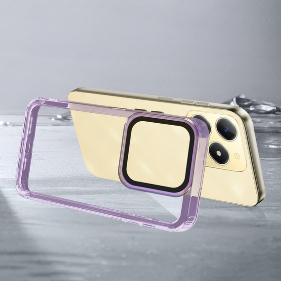 Case for Realme C61, Fusion Hybrid, transparent / purple
