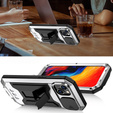 Case for iPhone 14, R-JUST CamShield Slide, armoured, silver / black