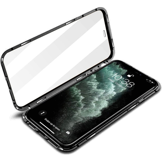 Case for iPhone 12, Magnetic Dual Glass, black