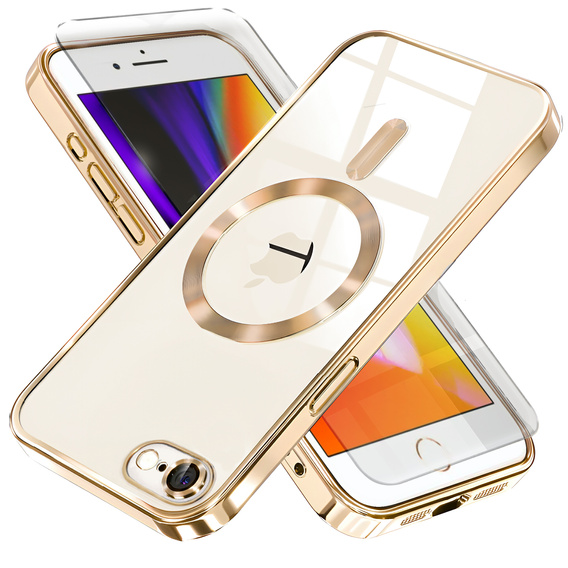 Case for iPhone 7 / 8, Electro MagSafe, gold + Screen Glass