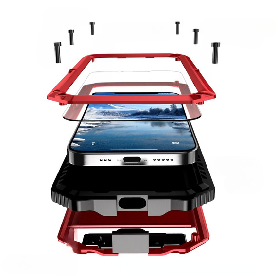 Armored case for iPhone 16E, R-JUST, red
