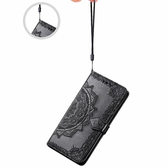 Flip case for Samsung Galaxy M15 5G, Mandala, black