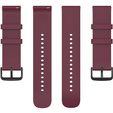 Silicone strap 20mm, Wine Red/Black Buckle