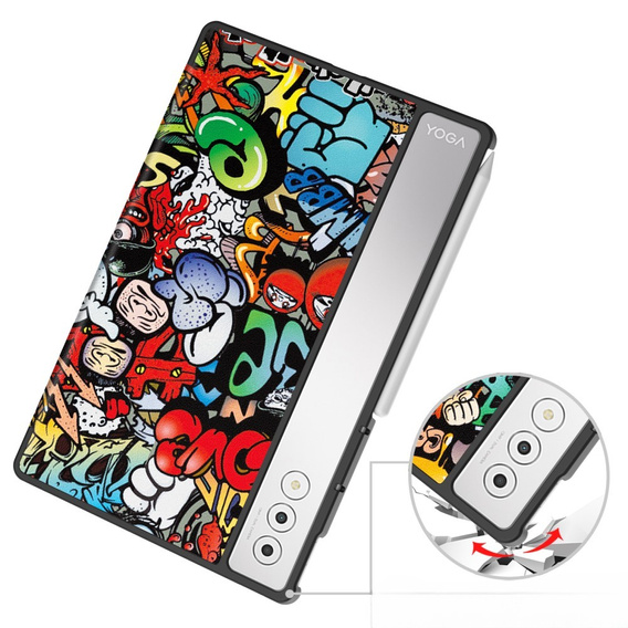 Case for Lenovo Yoga Tab Plus, Smartcase, graffiti