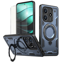 Case for Xiaomi Redmi Note 14 5G, Military MagSafe, blue + 9H glass