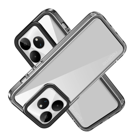 Case for Realme GT 6 / 6T, Fusion Hybrid, transparent / black