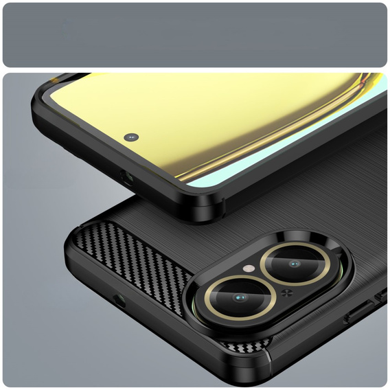 Case for Realme C67, Carbon, black