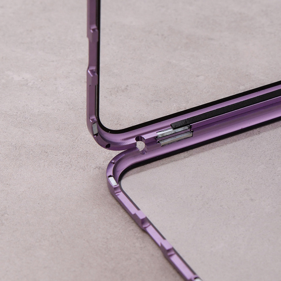 Case for iPhone 11, Magnetic Dual Glass, purple
